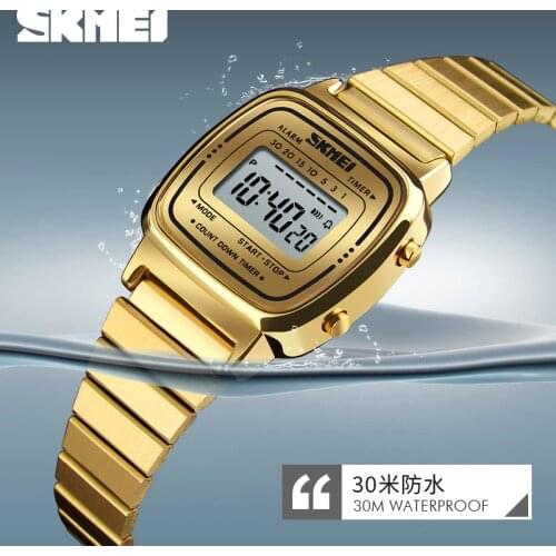 SKMEI Famous Luxury Top Brand Reloj Mujer Women Watches Waterproof Countdown Led Digital Lady Woman Clock Famale Wrist Watch