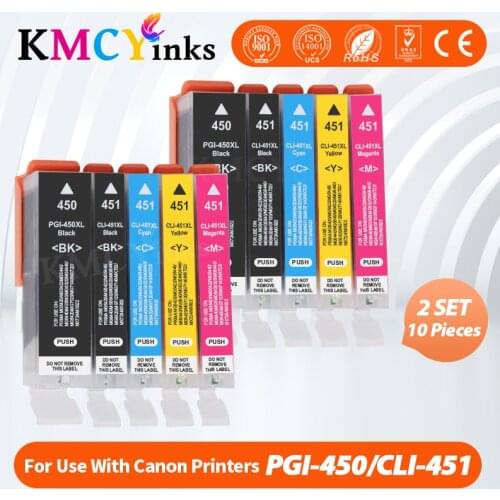 KMCYinks 5 Color Compatible PGI 450 CLI 451 Ink cartridge For Canon PIXMA IP7240 MG5440 MG6340 MX924 MG7140 MG6440 Printers