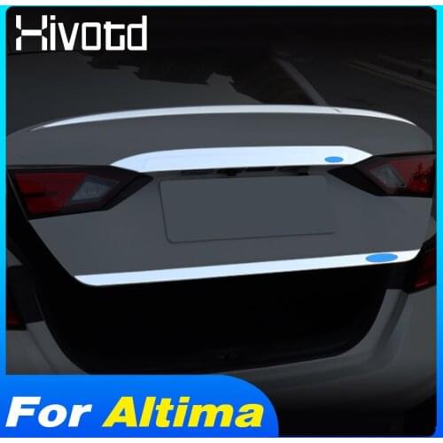 Hivotd Car Trunk Trim Cover Wing Rear Tailgate Strip Exterior Decoration Accessories Auto Styling For Nissan Altima 2019-2021