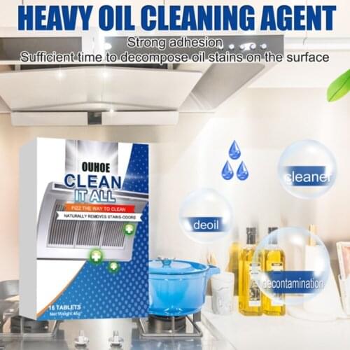 Kitchen Grease Cleaner Effervescent Tablets Range Hood Oven Strong Foam Detergent for Kitchen Cleaning Accessories