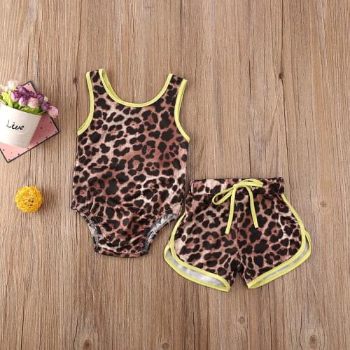 Newborn Toddler Kids Baby Girl Leopard Swimwear Swimsuit Bikini Bathing Suit Fashion 2PCS Set Swimming Clothes
