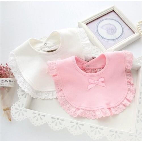 Lawadka Lace Cotton Baby Girls' Bibs Infant Saliva Towels Bow Baby Bibs Newborn Wear Clothing Accessories Princess style