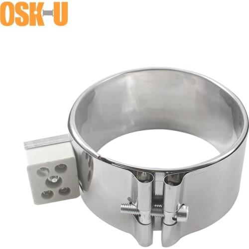 Band Heater Stainless Steel 80mm ID 80/90/100mm Height Ceramic Electric Heating Element for Injection Molding Machine