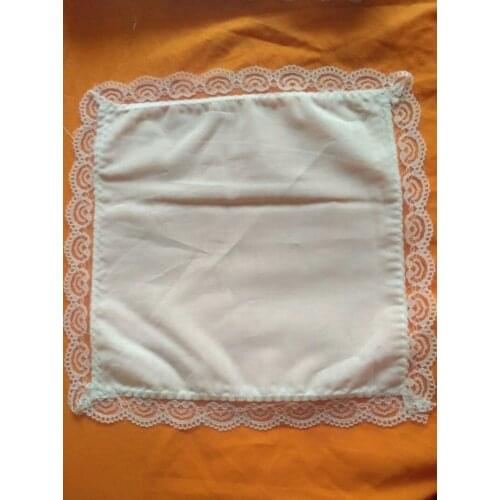 Pure cotton all around lace edge pure white small handkerchief square towel DIY white handkerchief all cotton graffiti rubbing p
