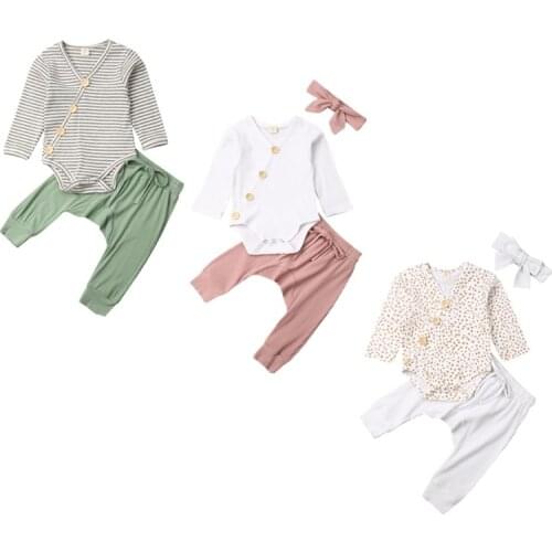 New Baby Boy Girl Cotton Romper Bodysuit Jumpsuit Top Pants Outfit Clothes