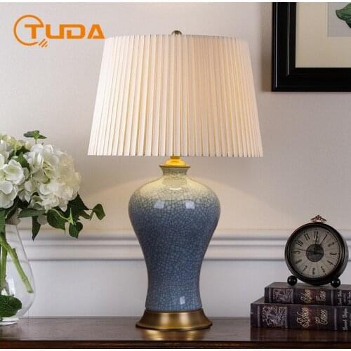 New Chinese Style Simple Retro Ceramic Table Lamp for Bedroom Living Room Bedside Lamp LED Night Lamp Study Desk Lamp Home Decor
