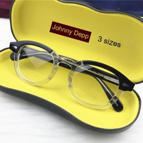 Johnny Depp Glasses Men Computer Goggles Women Optical Glasses Frame Brand Design Vintage Acetate Frame Male Business Eyeglasses
