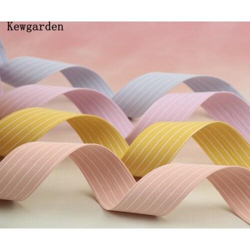 Kewgarden 2" 1" 38mm 25mm 10mm Stripe Plaid Fabric Double Face Cloth Ribbon Handmade Tape DIY Hair Bow Accessories 10 Meters