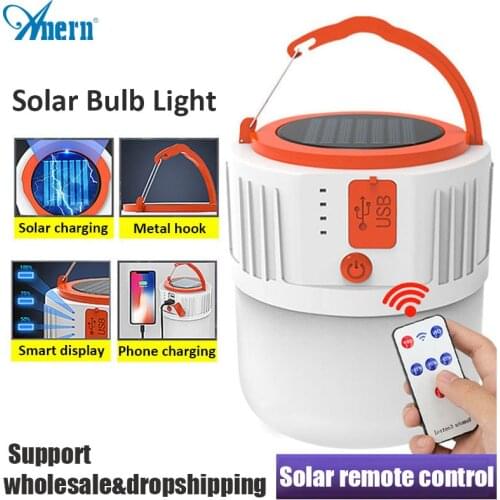 Portable LED Camping Light USB Portable Lighting Phone Charge Solar Camping Lantern Rechargeable Lamp Waterproof Outdoor Hiking
