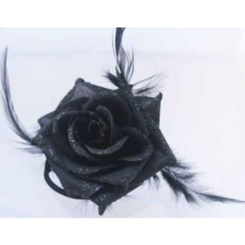 Black Big Rose Flower Headbands Womens Hair Accessories Hairpins Female Girl Floral Headwear Barrettes Woman Hair Ornament