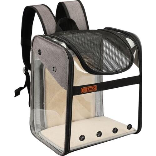 Luxury Pet Backpack New Cat Puppy Extendable Oxford Cloth Car Out Portable Breathable Transparent Space Bag Cat Backpack Carrier