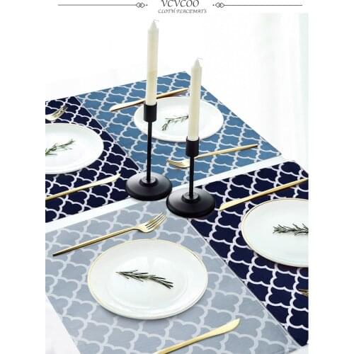 Placemats Washable Polyester Fabric Place Mats Stain-Resistant Dining Disc Cup Coaster Pad Heat Resistant Cloth Kitchen Tablemat