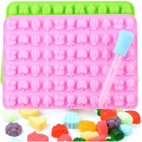 66 Cavity Fruit Silicone Gummy Candy Chocolate Mold Ice Cube Tray Jello Molds Cupcake Baking Fondant Mould Cake Decorating Tools
