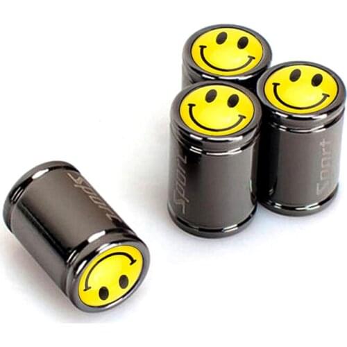 Sport Copper Auto Car Tire Wheel Valve Dust Caps Cover For Skoda Octavia A5 A7 Rapid Yeti Fabia Superb Kodiaq With Smile Emblems