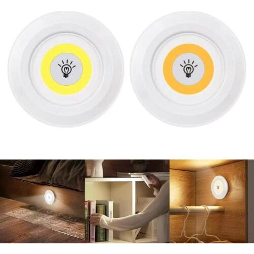 LED Light COB Closet Light Night Light 3W Super Bright COB Under Cabinet Light Wireless Remote Control Dimmable Wardrobe Lamp