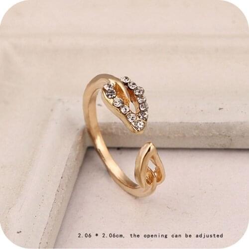 Vintage Fashion Two Leaves Imitation Couple Rings Korean Female Jewelry Anillos Women Elegant Party Accessories