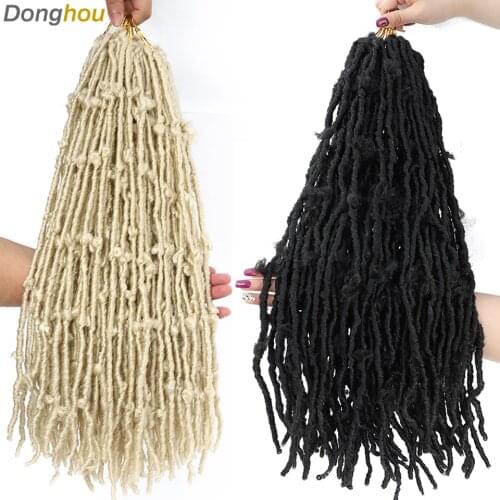 Donghou 18" 24 Inch Butterfly Locs Crochet Hair 613 Blonde Butterfly Braids Hair Extension Natural Soft Butterfly Twisting Hair