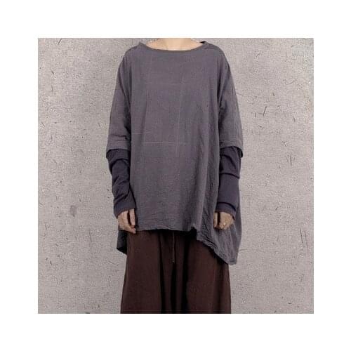 Women Plus Size Plaid Patchwork T-shirt Tops Female Loose Washed Cotton Spliced Tees Shirts Ladies Tees Shirt Tops 2020 Spring