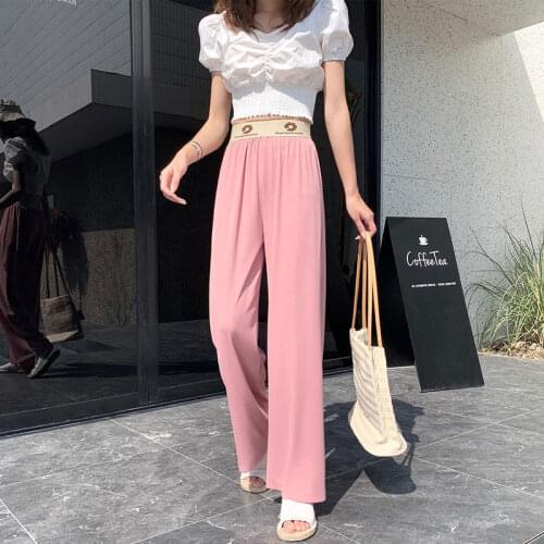 Women Pants Draping Womens 2021 Spring And Summer Casual Pants Womens Loose Cropped Straight Pants Pantalones De Mujer