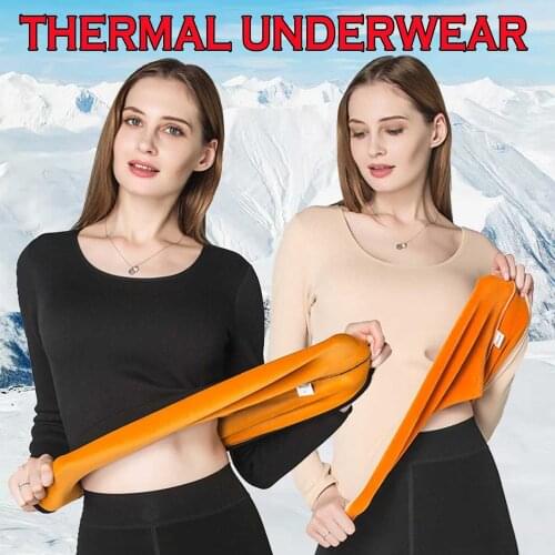 Winter Long Sleeve Single Layer Velvet Thermal Clothing For Women Winter Underwear O-neck Basic for thermos Tops Female