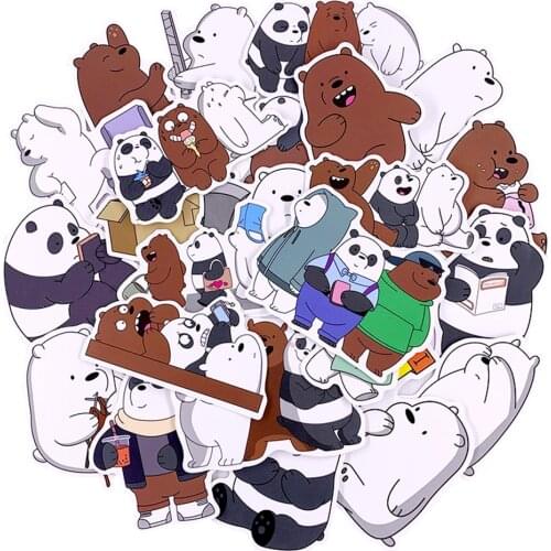 36PCS Cute Bear Cartoon Stickers Car Bike Motorcycle DIY Travel Luggage Phone Guitar Fridge Laptop Classic Toy Cool Stickers
