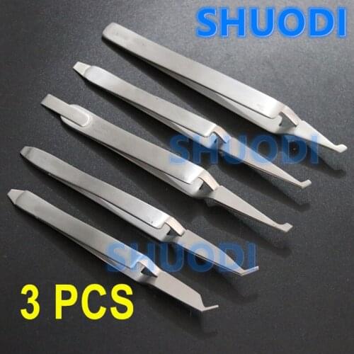 3 pcs Dental Orthodontic Bracket Buccal Tube Bonding Tweezer Bracket Holder Placer Instrument Dentist Tool