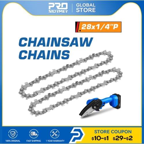 4inch Chainsaw Chains 2Pcs 28cm Electric Saw 28×1/4''P for 21V Electric Chain Saw Easy To Install And Replace By PROSTORMER