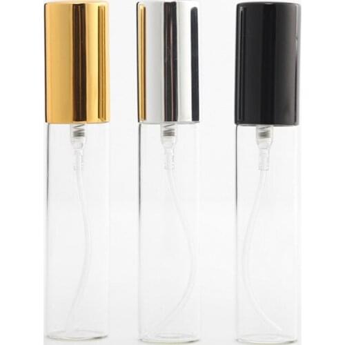 5pc/lot 5ml 10ml Spray Bottle Portable Empty Cosmetic Case Glass Parfume Makeup Containrs Travel Perfume for Gift Sample Bottle