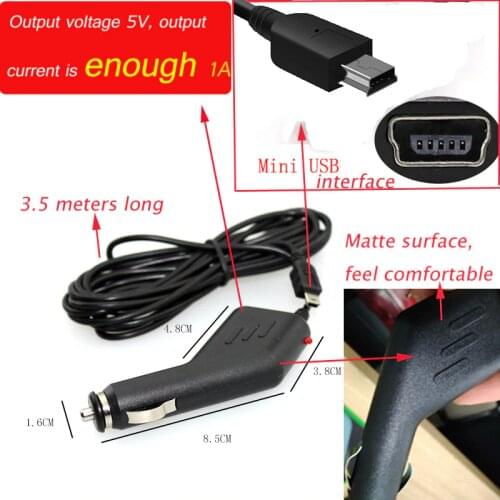 3.5m Length Mini USB Port Car Charger Adapter Travel Power Supplier Plug For Car DVR Vehicle Charging