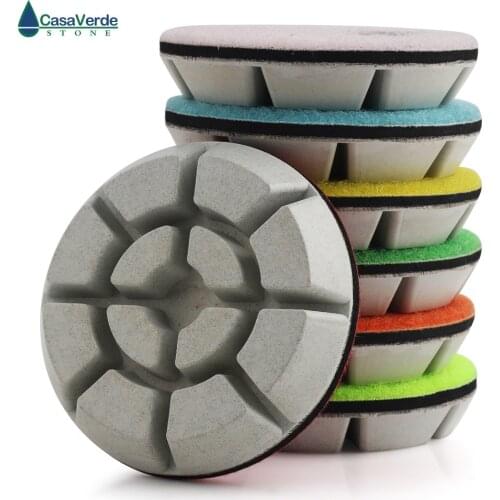 Free shipping white 3 inch wet diamond floor abrasive pads for polishing granite concrete marble