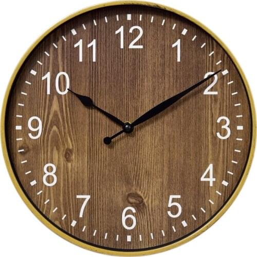 Silent Wood Grain Wall Clock, 3D Retro Wall Clock For Fashion/Living Room Decoration, 12 Inches