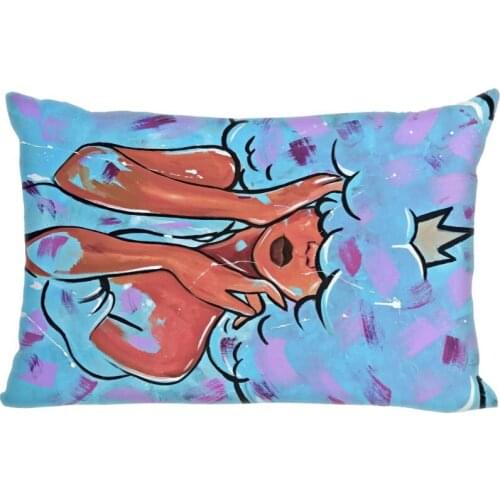 Custom Black Women Pillow Cover Rectangle Zippered Classic Fashion 50X75cm Two sided Prints Pillow Case