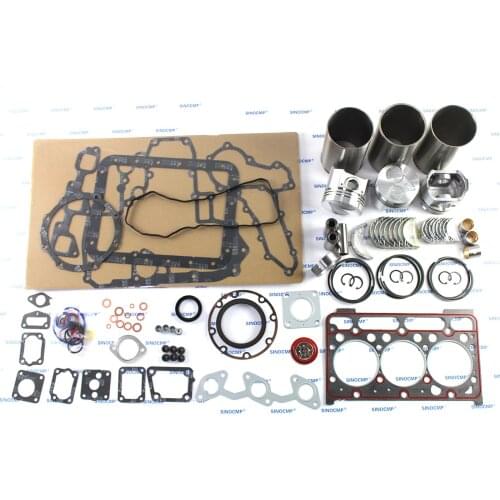 D1703 Engine Rebuild Kit, Pistons, Liners, Overhaul Gasket Kits for Kubota Bobcat 325C Mini Excavator L3300DT