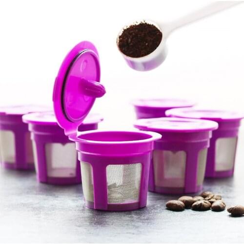 6Pcs Reusable Coffee Filter Stainless Steel Refillable Capsules Pod Mesh Strainer Replacement for Keurig Maker