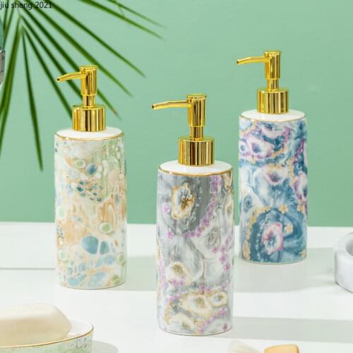 European Ceramic Lotion Bottle, Soap Dish, High-end Bathroom Accessories Home Hotel Bathroom Shower Gel Shampoo Bottle Soap Box