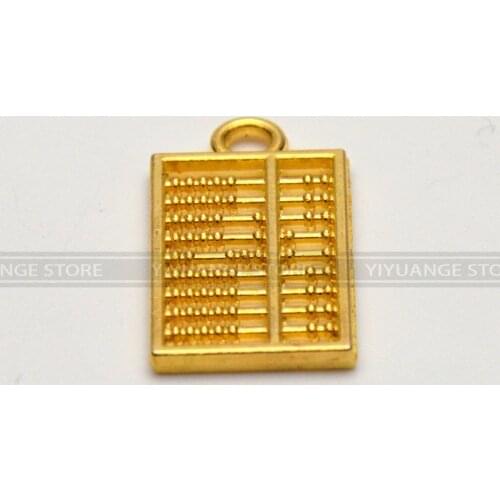 Chinese Fengshui Abacus Golden Pocket Abacus Bead Arithmetics Metal Keychain Aotomotive Keyring Ring Key Fob