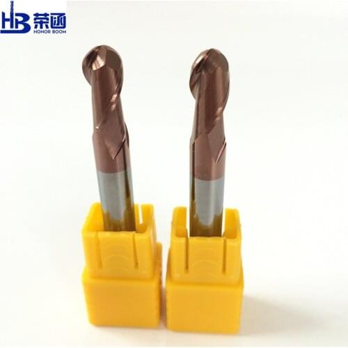 HRC55 2F Ball Nose End mills CNC Cutting milling Tungsten Carbide CNC Router Bit Milling Tools R0.5mm 1mm 2mm 4mm 6mm Honor Boom