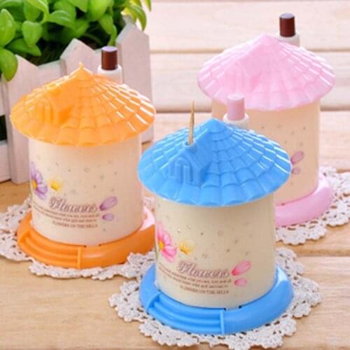 Cute Automatic Toothpick Holder Creative House Shaped Toothpick Box Small Portable storage box for toothpick Table Decoration