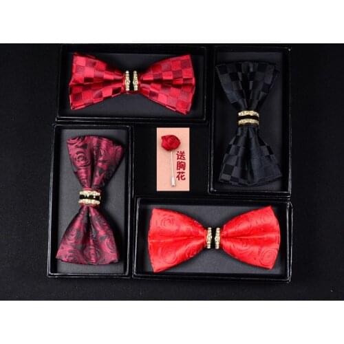 Fashion Korean Elegant Gentleman Bow Ties Flower Wedding Party Retro Bow Ties Butterfly Gravata Gorgeous Tie for Man Gifts
