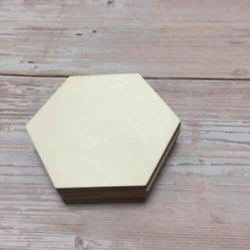 Set of 20 Hexagon coasters Geometric wood coasters Wooden supplies Handmade