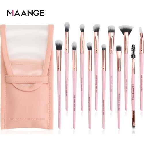 MAANGE New 3-12pcs Eye Makeup Brushes Set With Cosmestic Bag Eyeshadow Blending Make Up Brush For Makeup Beauty Tools Kit Hot