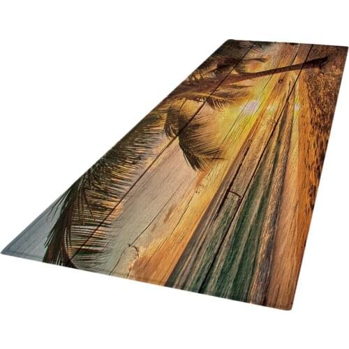 Digital Printing Seaside Scenery Floor Mat Area Rugs for Bedroom Bathroom