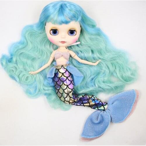 Outfit for blyth 1/6 doll mermaid suit fishtail scale lace pink bra Mermaid princess clothes fit ICY licca joint body gift