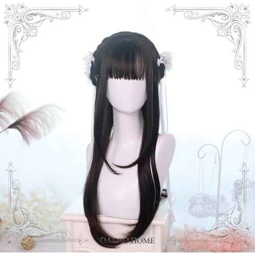 High Quality Harajuku Soft Sister Lolita Layering Straight Hair Wig Cosplay Costume Party