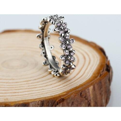 Silver Plated Daisy Flower & Infinity Love Pave Finger Brand Rings for Women Wedding Engagement Jewelry
