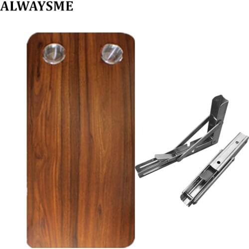 ALWAYSME Rectangle Table With Stainless Steel Wall Mount Bracket For RV Boat
