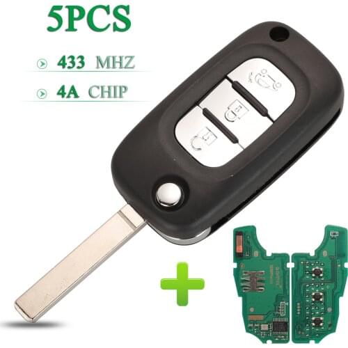Bilchave 5pcs For Mercedes Benz Smart Fortwo 453 Forfour 2015-2017 FOB 3Buttons 433MHz With 4A Chip Flip Remote Smart Car Key