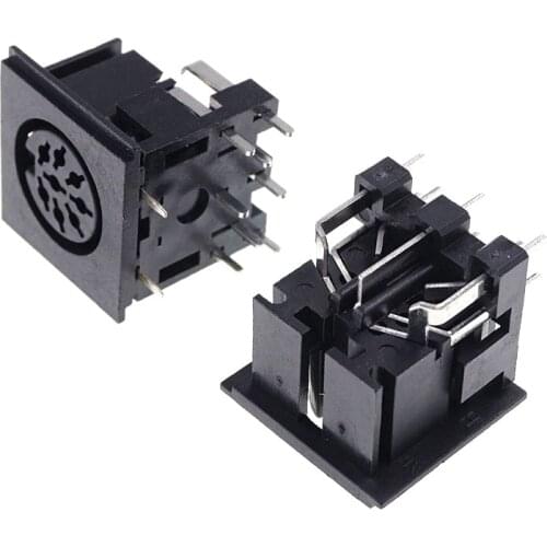 50pcs Din Socket 8 Position Female 8 Pin PCB Right Angle Through holes PCB SDS-J DS Power Socket 2A 110V Circular Receptacle