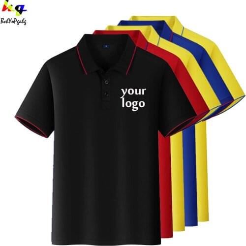 Customize / print DIY brand text men and women quick-drying Polo shirt personalized logo logo short sleeve Polo collar shirt