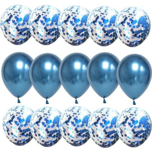 15Pcs Metal and confetti ballons Kids birth day parties and Wedding decoration Baby Shower Happy birthday party balloons globos